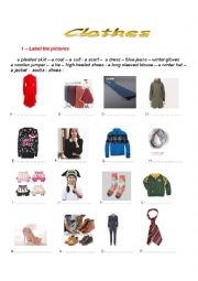 English Worksheet:   clothes 