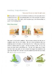 English Worksheet: Reading Comprehension with images