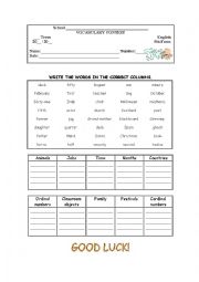 English Worksheet: Vocabulary Contest - January