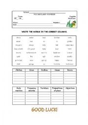 English Worksheet: VOCABULARY CONTEST - March