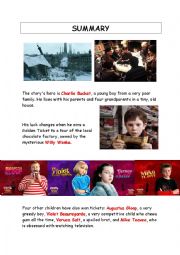 English Worksheet: Charlie and the Chocolate Factory Summary