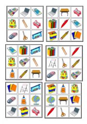 English Worksheet: school objects