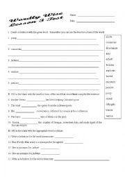 English Worksheet: General vocabulary