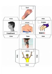 English Worksheet: BODY PARTS DICE