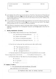 English Worksheet: full-term test n 2  8th form 