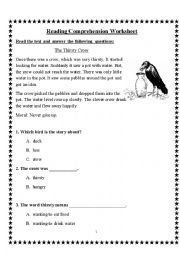 English Worksheet: Reading Comprehension - Fable