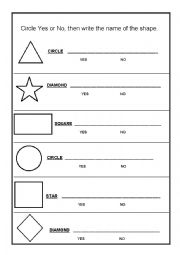 English Worksheet: Shapes