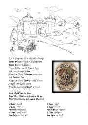 English Worksheet: there is/are, Harry Potter, Hogwarts