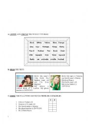 English Worksheet: test