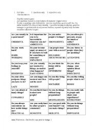 English Worksheet: personality talk