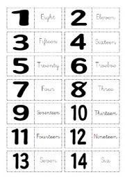 English Worksheet: Numbers Domino