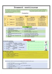 English Worksheet: Present continuous tense