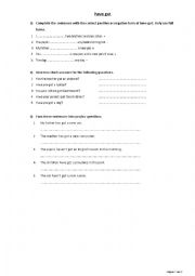 English Worksheet: have got