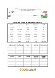 English Worksheet: VOCABULARY CONTEST -December