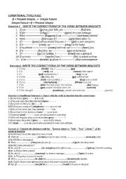 English Worksheet: conditional type 1 