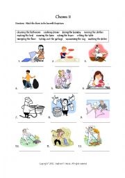 English Worksheet: Chore Phrases II
