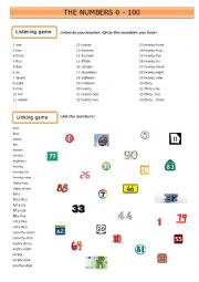 English Worksheet: The numbers 0-100