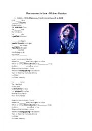 English Worksheet: Whitney Houston - One Moment in Time