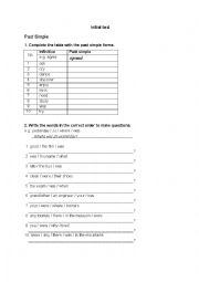 English Worksheet: Past Simple exercises