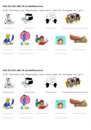 English Worksheet: Daily activities vocabulary