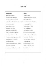 English Worksheet: Small Talk or Chit Chat