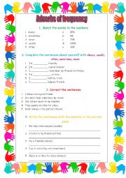 Adverbs of frequency- a friendly worksheet