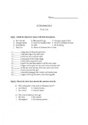 English Worksheet: A Christmas Carol Final Exam