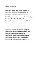 English Worksheet: wish clause activities
