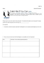 English Worksheet: Catch Me If You Can