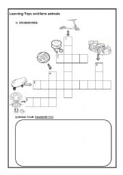 English Worksheet: Toys and farm animals