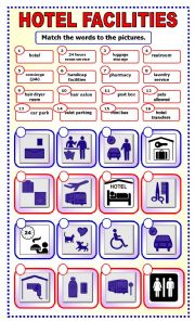 English Worksheet: Hotel Facilities:matching_2