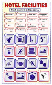 English Worksheet: Hotel Facilities:matching_3