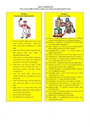 English Worksheet: Information Gap Task 5/8: jigsaw