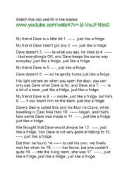 English Worksheet: My friend Dave