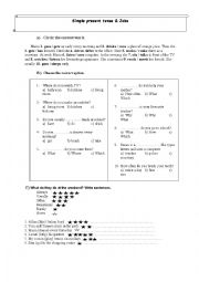 English Worksheet: SMPLE PRESENT TENSE