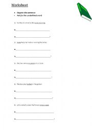 English Worksheet: negation and asking for the underlined word in present simple