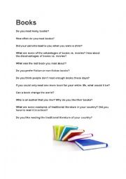 English Worksheet: Books