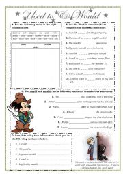 English Worksheet: used to and would
