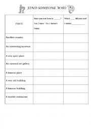 English Worksheet: Questionnaire Present Perfect Simple