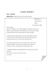 English Worksheet: worksheeet