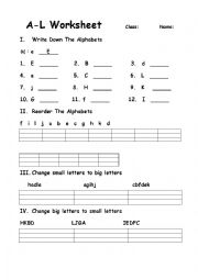 English Worksheet: Alphabets Worksheet