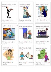 English Worksheet: go fish with simple past regular verbs-1/3