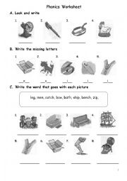 Phonics worksheet