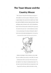 English Worksheet: Aesop Fable -- Town and City Mouse