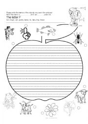 English Worksheet: alphabet letter f