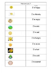 English Worksheet: how are you