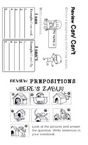 English Worksheet: a/an and prepositions