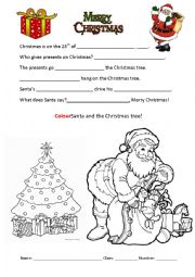 English Worksheet: Xmas worksheet