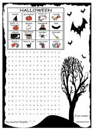 English Worksheet: halloween worksheet