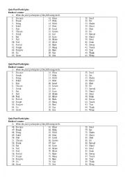 English Worksheet: Past Participles